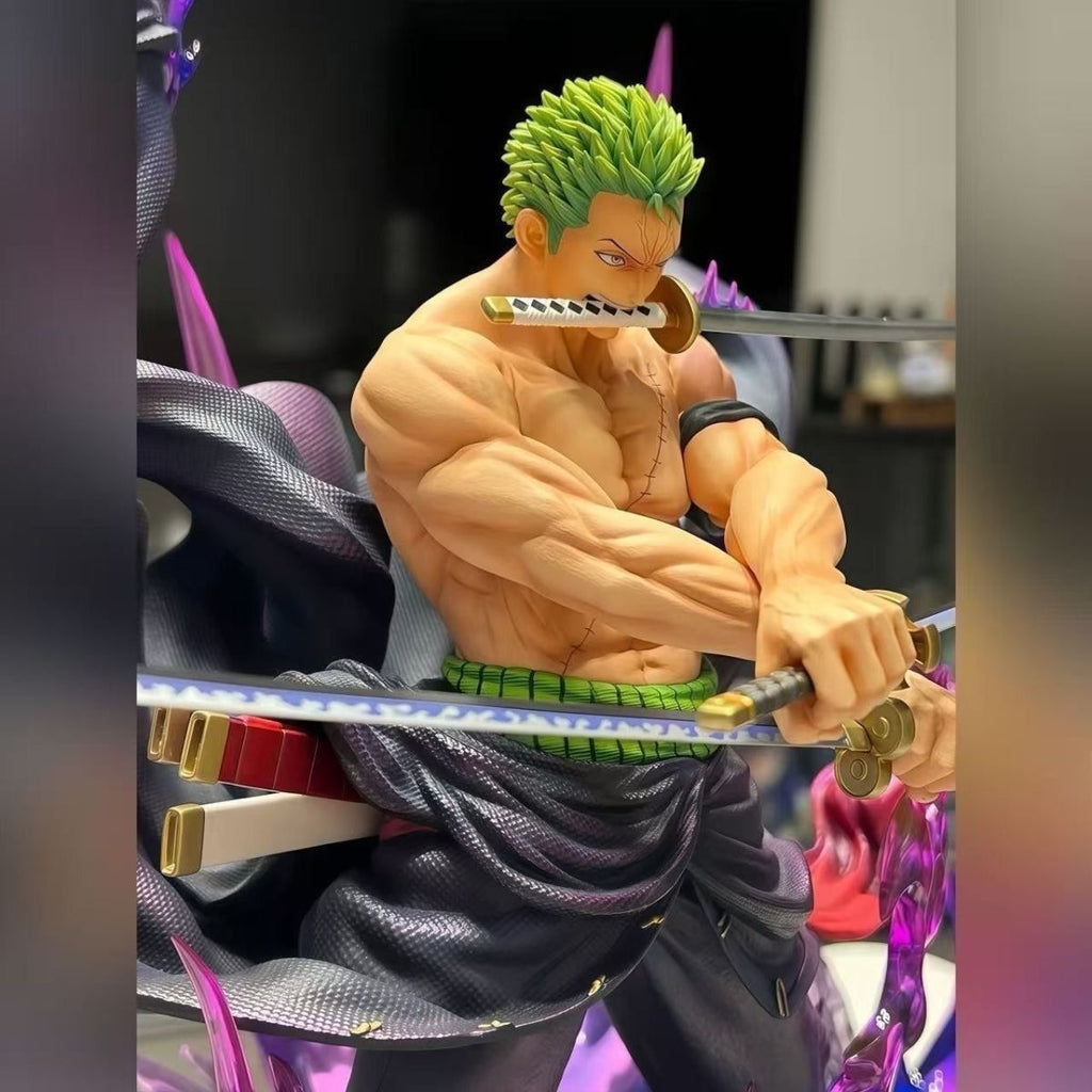 One Piece GK Sky Painting Explosive Air Roronoa Zoro Trendy Game Model Case Desktop Ornament Box Handheld