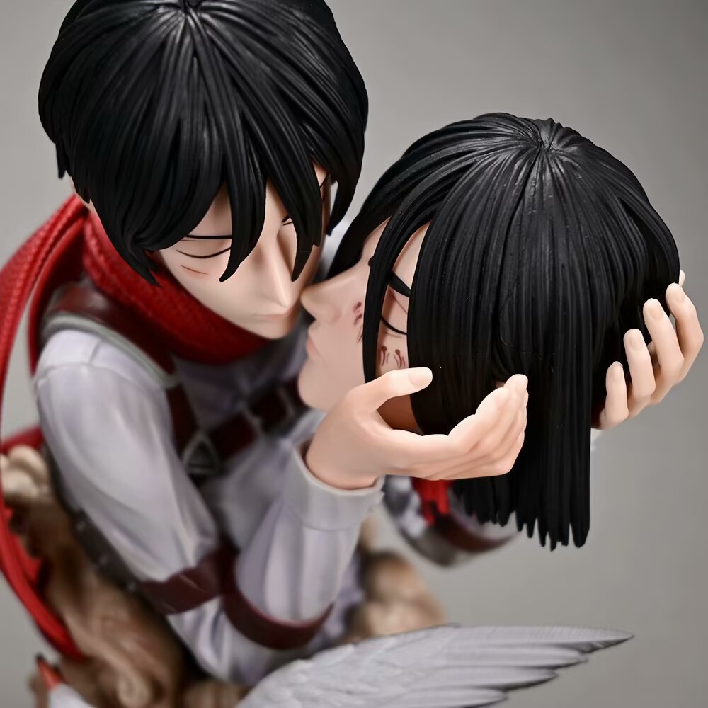 Attack on Titan Mikasa kiss Eren grave statue
