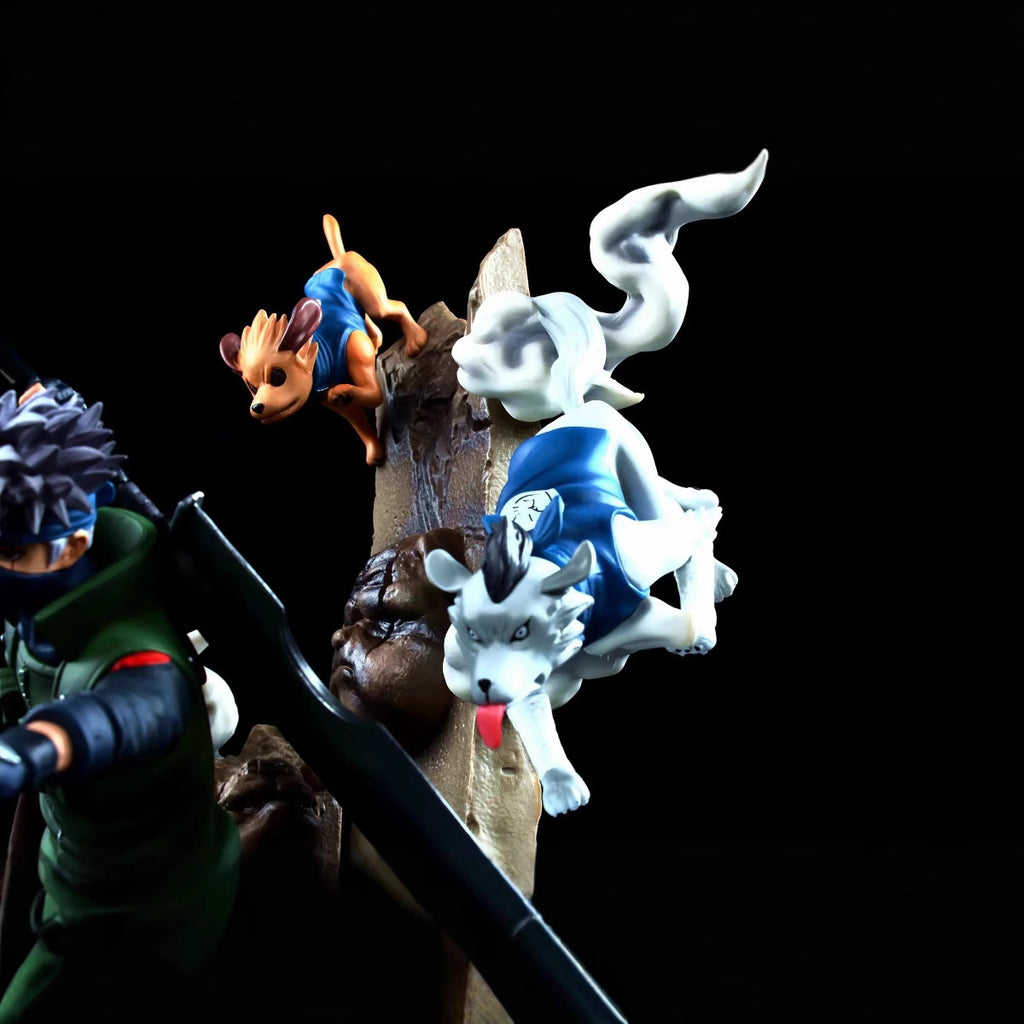 Naruto Kakashi Hatake with eight ninja dogs GK statue