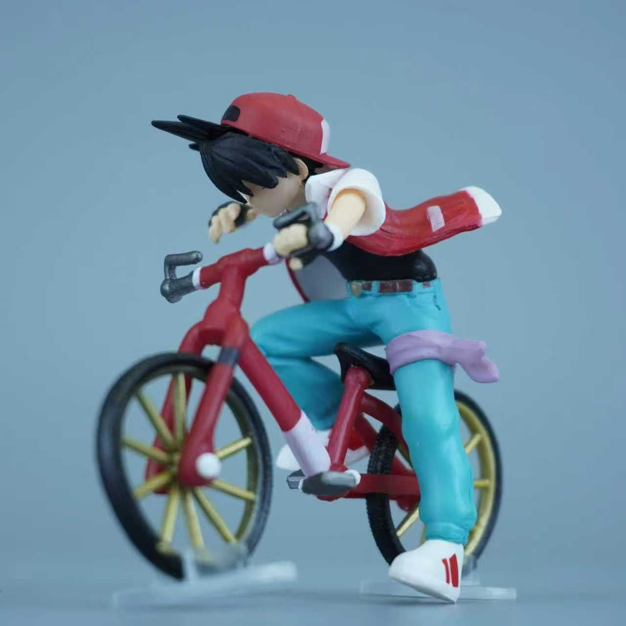 Pokemon Ash Ketchum Riding Bicycle Diorama Statue