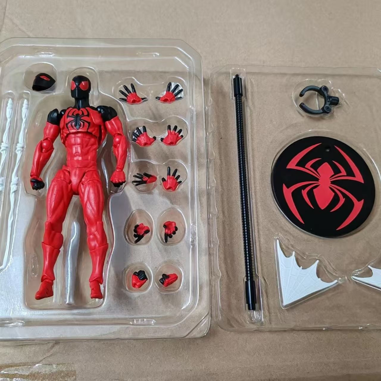 Marvel Scarlet Spider Symbiote Spider‑Man action figure set