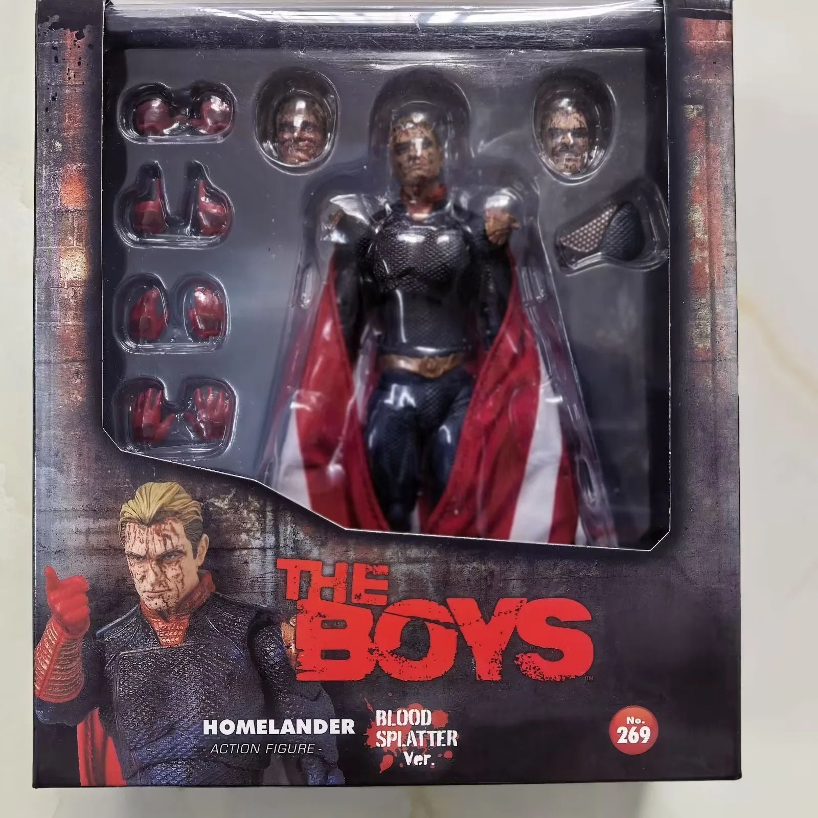 The Boys Homelander Battle Damage Edition Mobile Doll Box Set Handmade