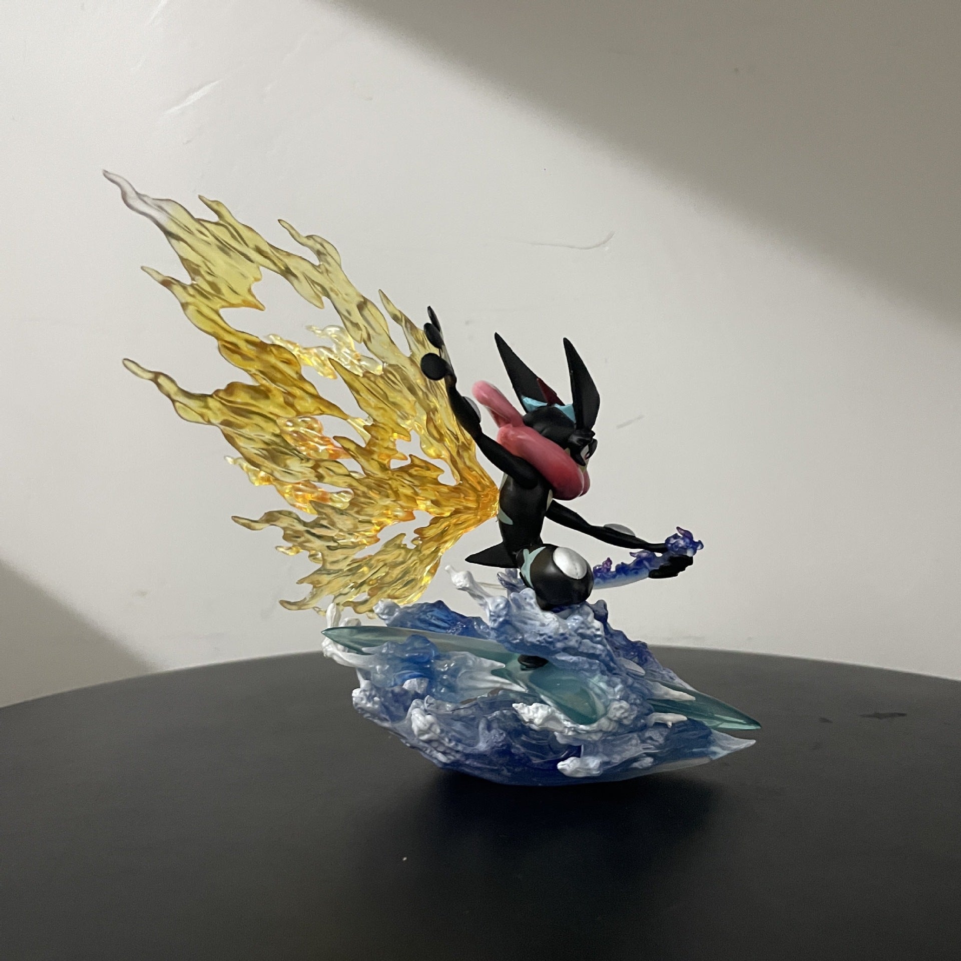 Pokemon Ash‑Greninja diorama statue
