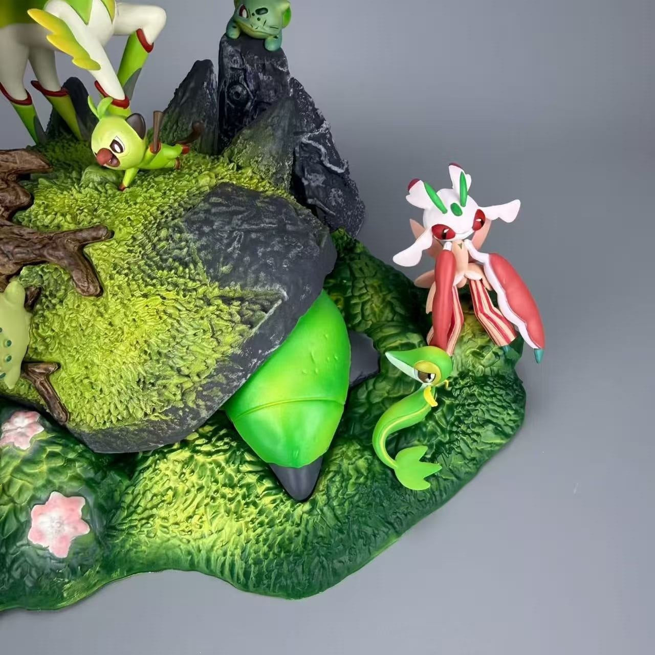 Pokemon Grass type family forest diorama figure