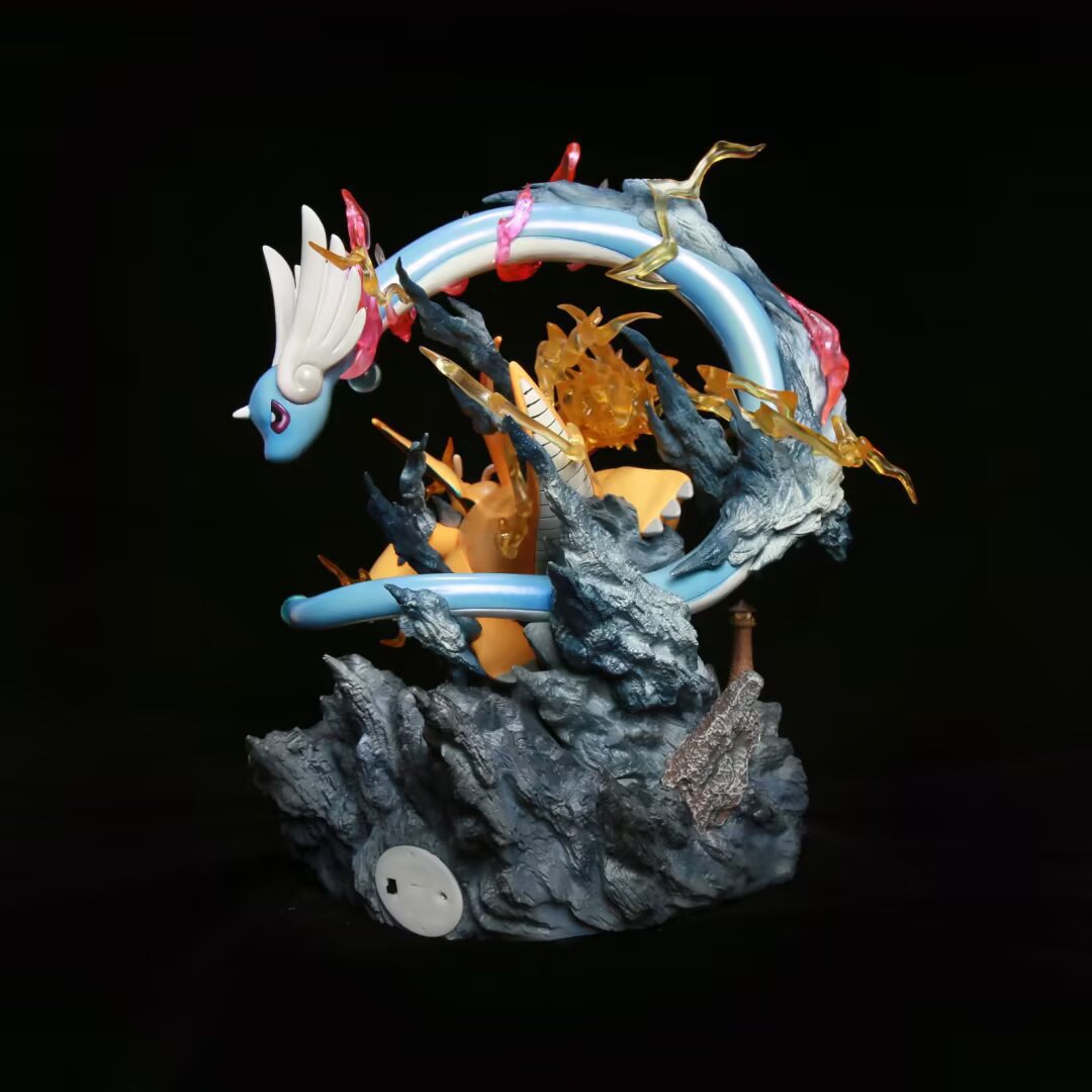 Pokemon Dragonite Dratini Dragonair diorama statue