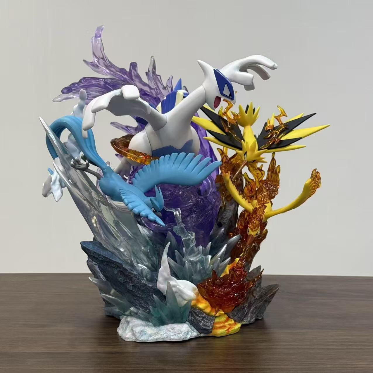 Pokemon Legendary Birds Lugia Articuno Zapdos Moltres Battle Scene Diorama Statue