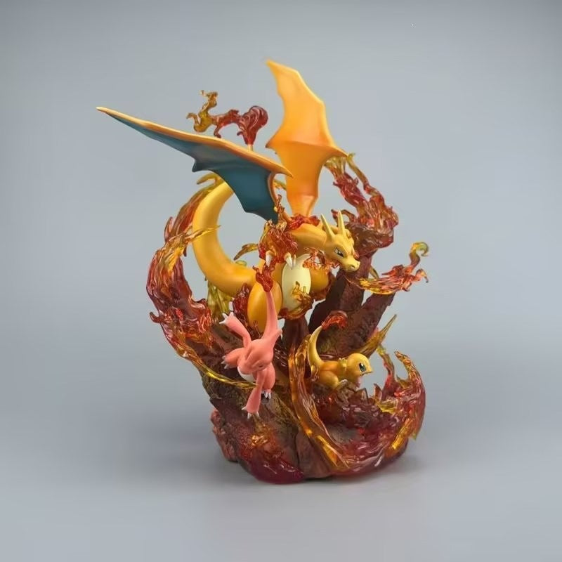 Pokemon Charizard evolution diorama statue