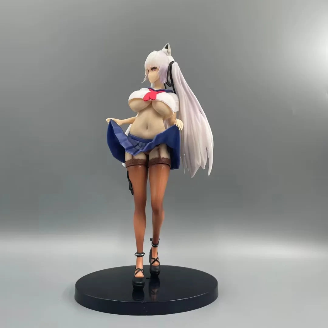 Anime cat girl school uniform pvc statue