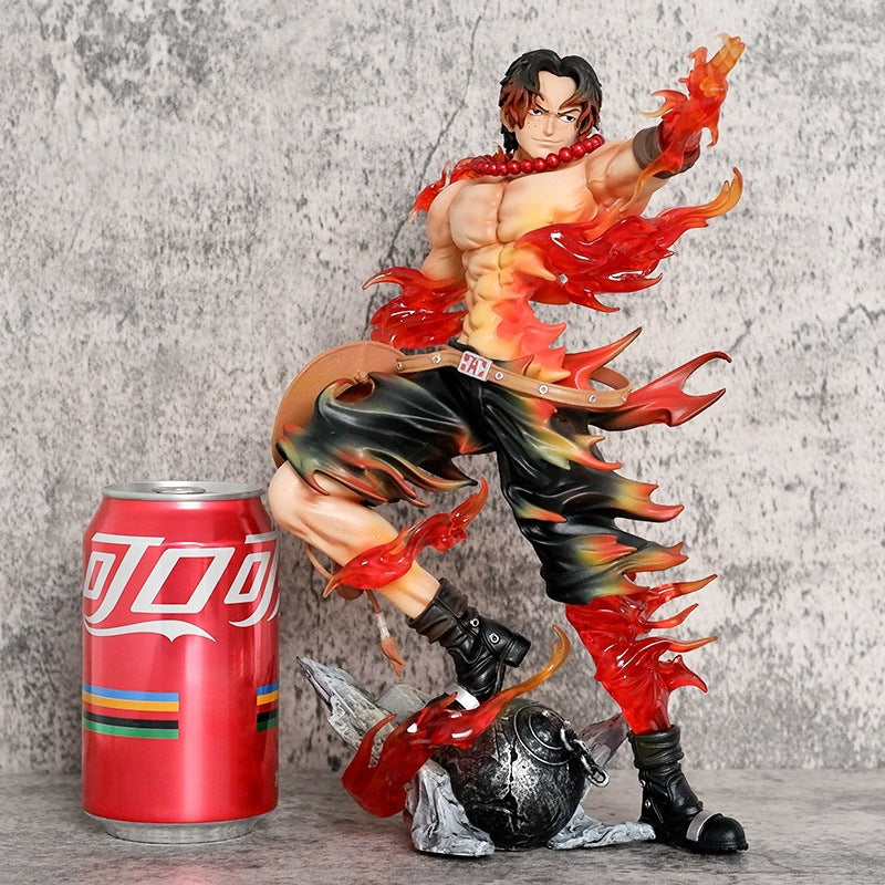 One Piece Portgas D Ace fire effect figure