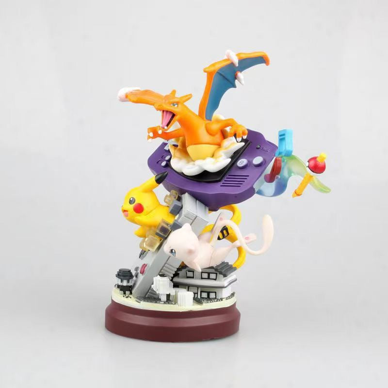 Pokemon retro game console diorama statue