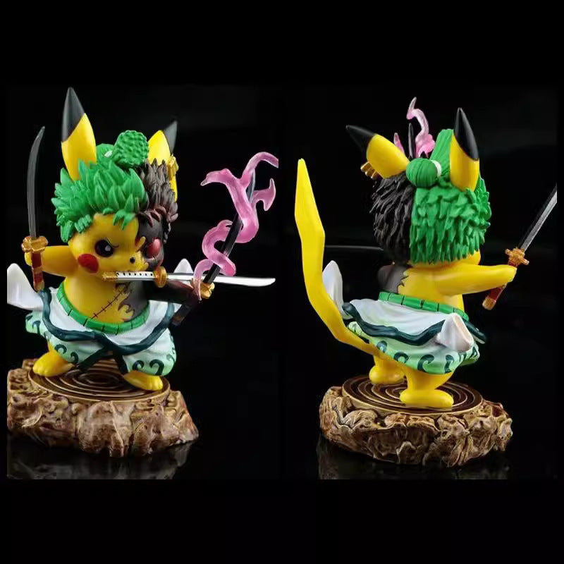 Pokemon × One Piece Crossover Pikachu Cos Zoro GK Statue