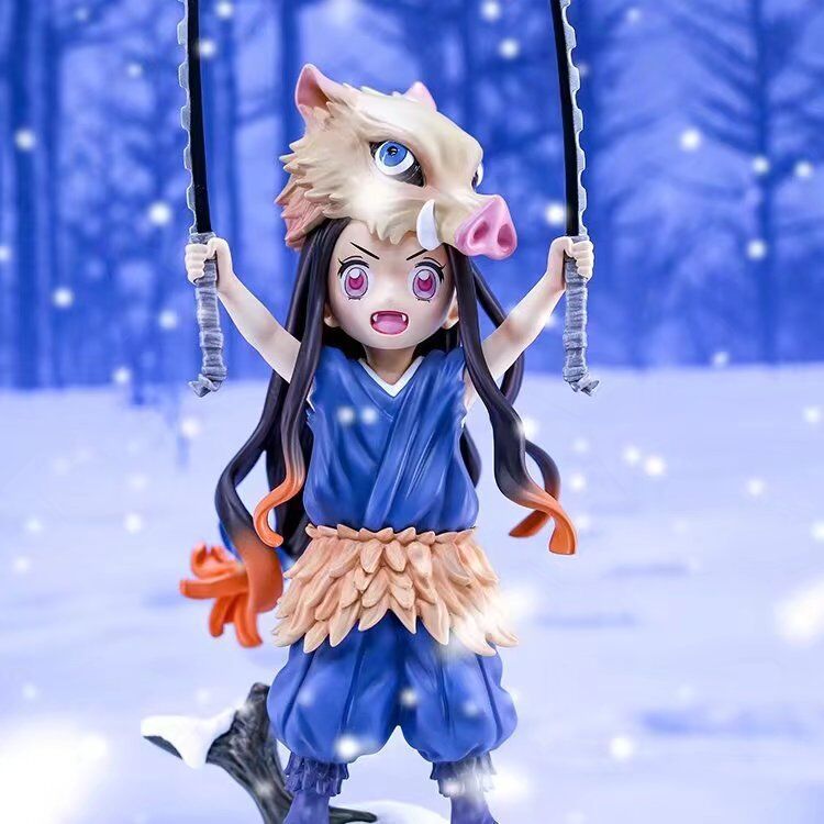 Demon Slayer Nezuko Inosuke cosplay chibi figure