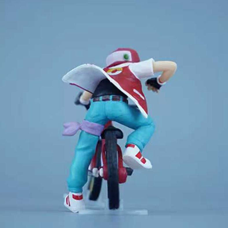 Pokemon Ash Ketchum Riding Bicycle Diorama Statue