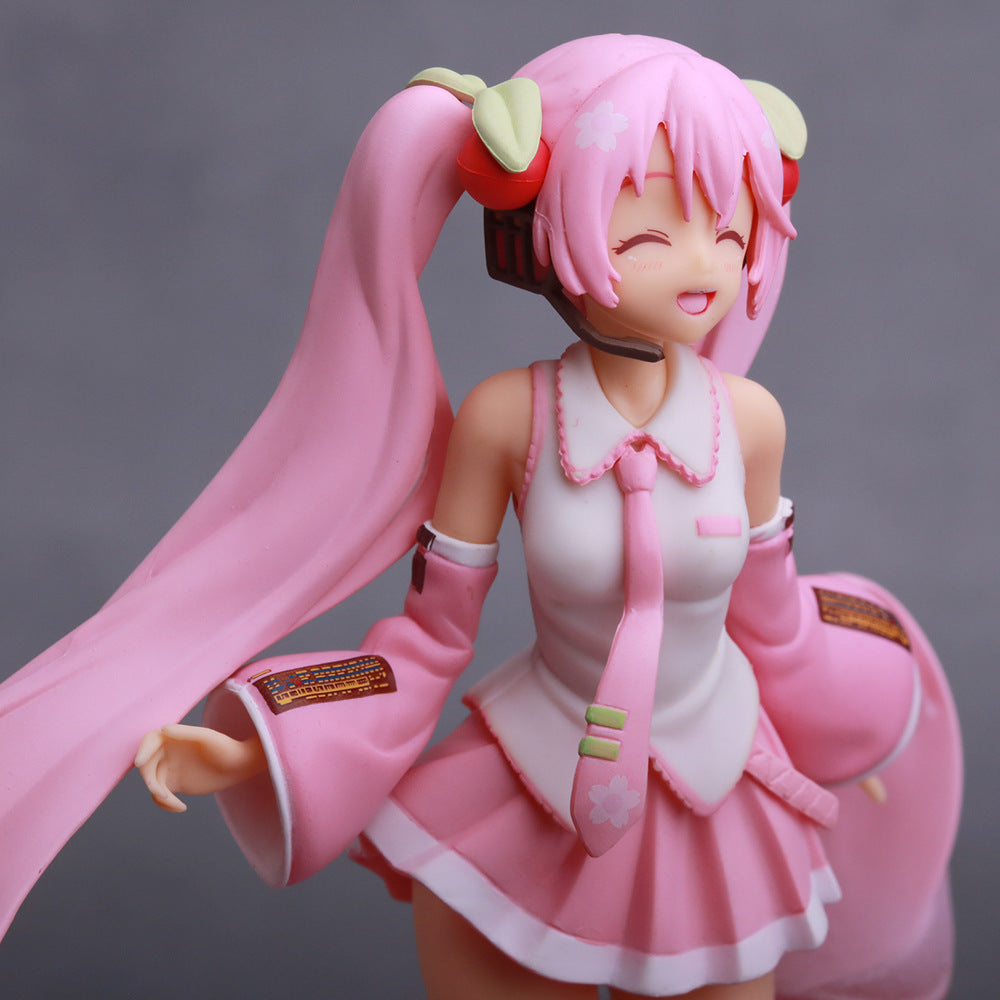 Hatsune Miku cherry blossom pink twin tails statue