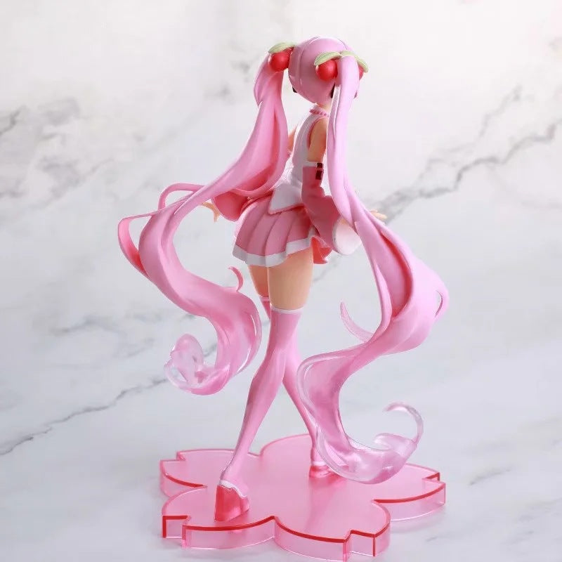Hatsune Miku cherry blossom pink twin tails statue