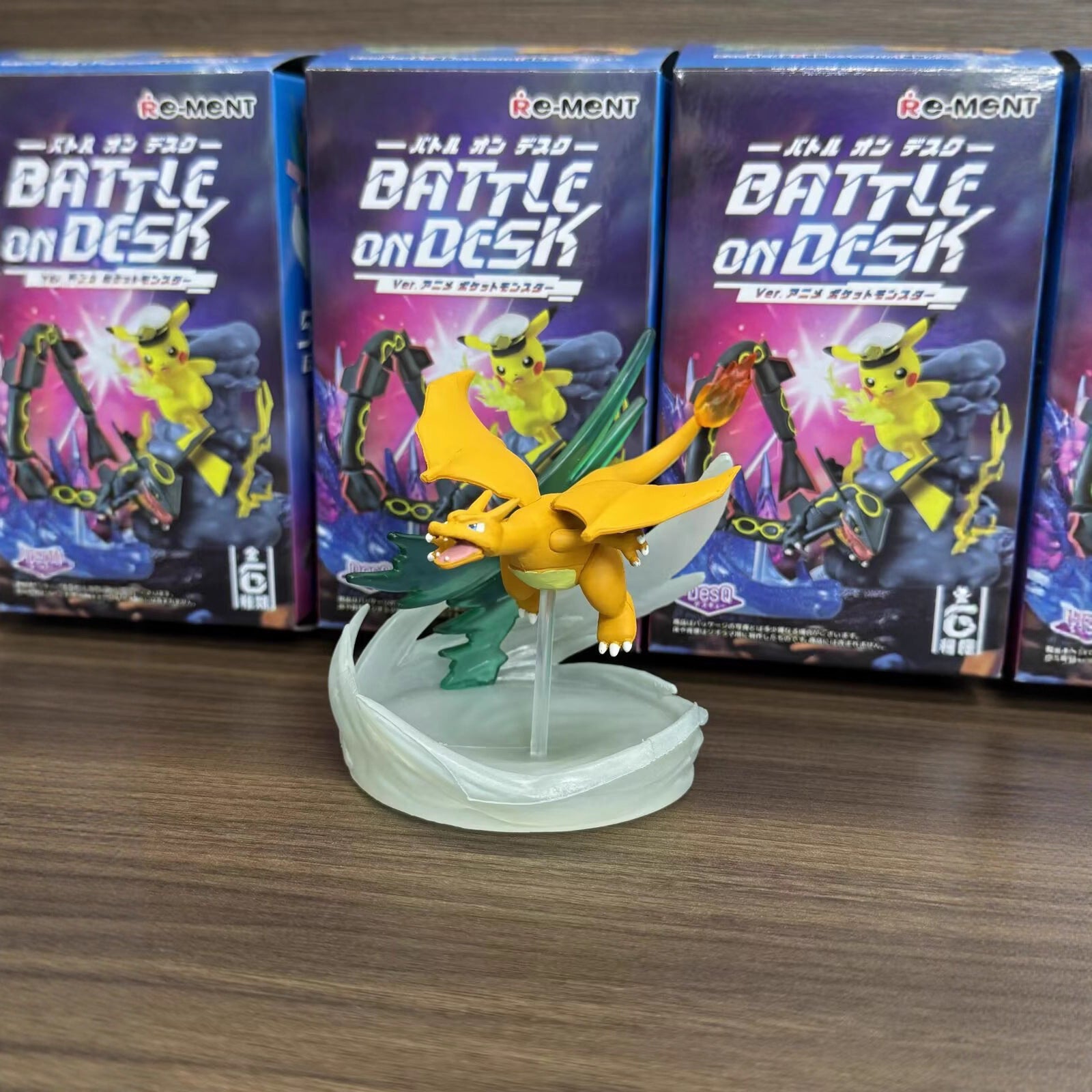 Pokemon Battle On Desk 4‑Pcs Mini Diorama Figure Set With Retail Box