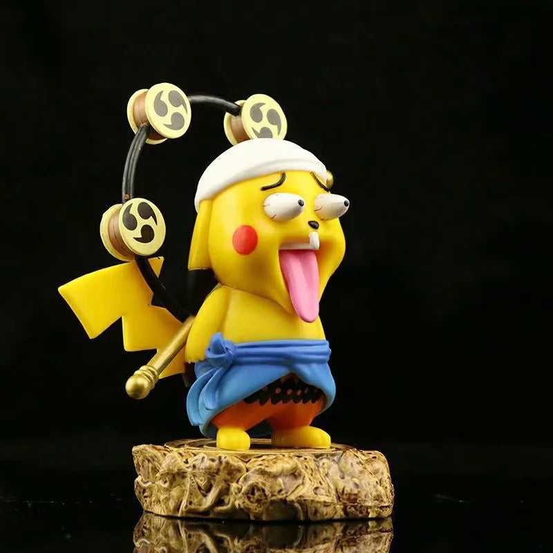 Pokemon × One Piece × Naruto Crossover Pikachu Cos Enel & Uchiha Sasuke GK Statue Set
