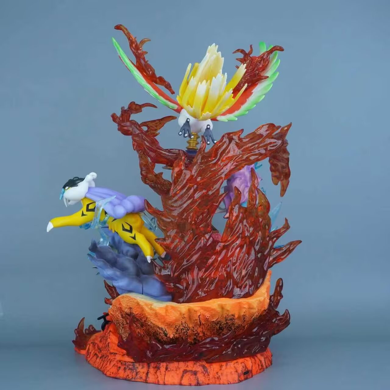 Pokemon Johto Legendary Quartet Ho‑Oh Suicune Raikou Entei Five‑Story Pagoda Diorama Statue