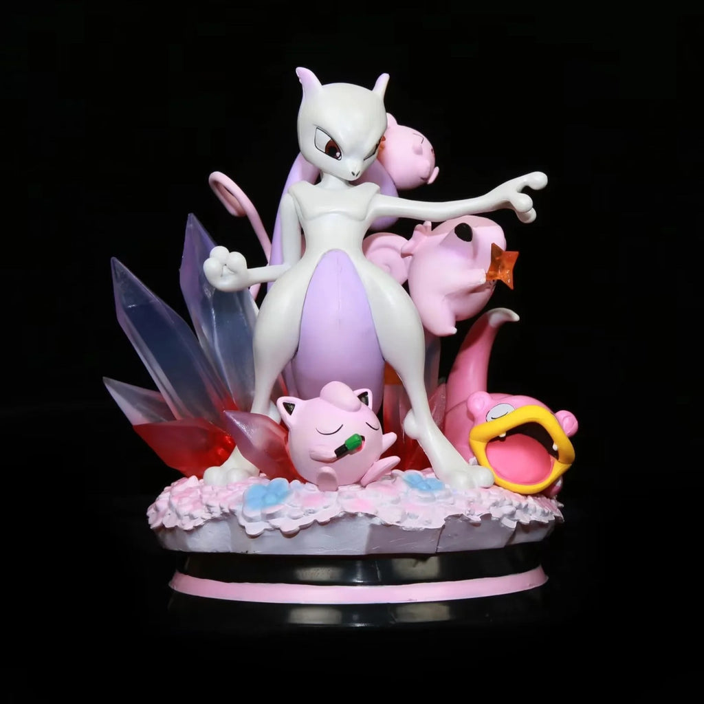 Pokemon Mewtwo with Jigglypuff Slowpoke GK Diorama Statue