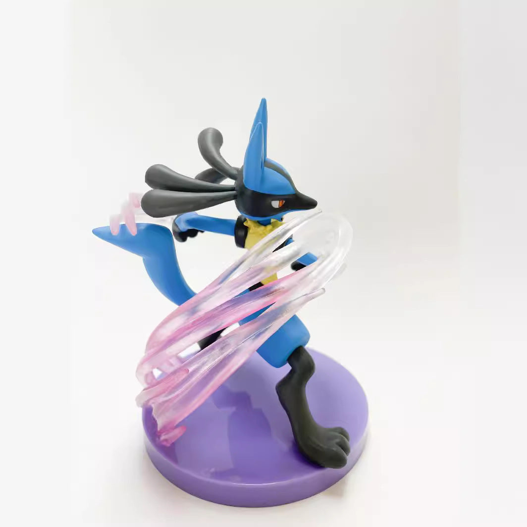 Pokemon Lucario Aura Sphere Battle Scene Diorama Statue