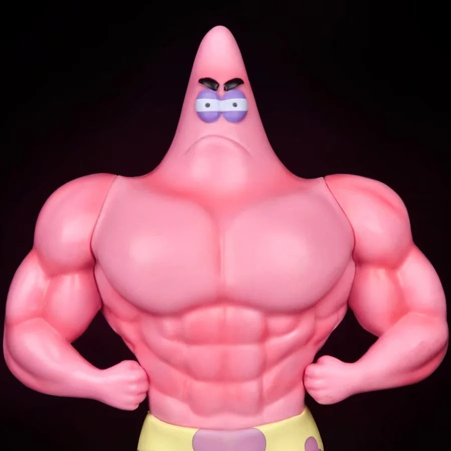 SpongeBob × Pokemon Crossover Muscle Patrick Star GK Statue with Slowpoke Interchangeable Head