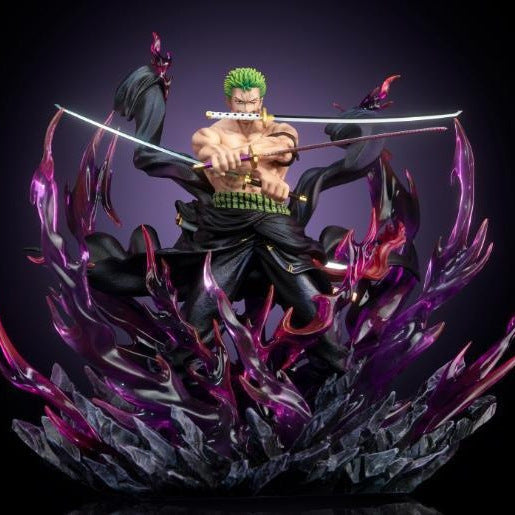 One Piece GK Sky Painting Explosive Air Roronoa Zoro Trendy Game Model Case Desktop Ornament Box Handheld