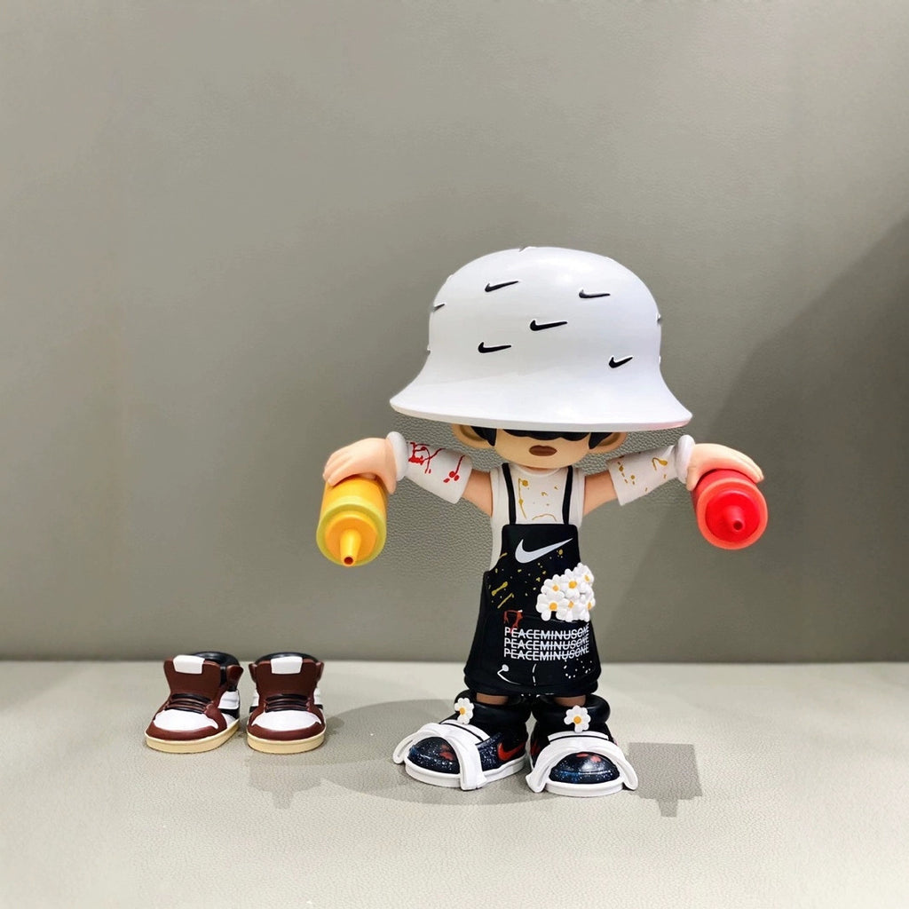 G-Dragon Graffiti Daisy Replacement Shoes Creative Birthday Gifts Men's and Women's Model Ornaments Box Set Handmade