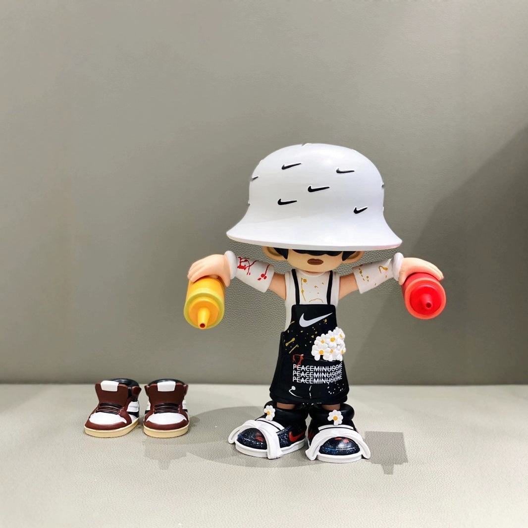 G-Dragon Graffiti Daisy Replacement Shoes Creative Birthday Gifts Men's and Women's Model Ornaments Box Set Handmade