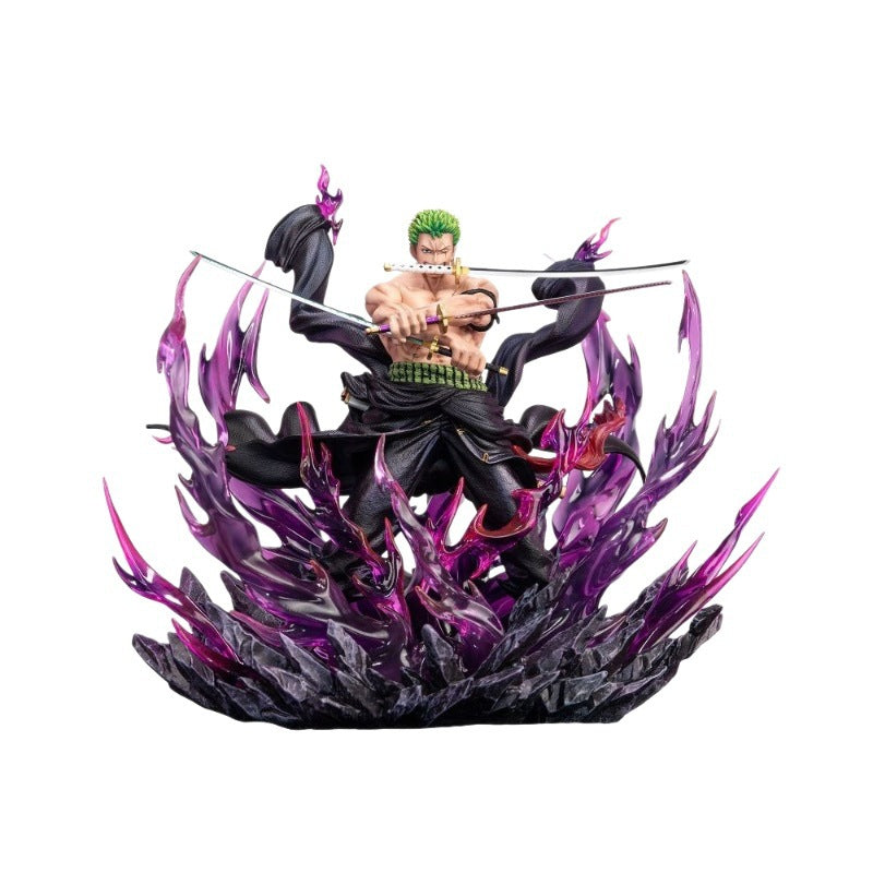 One Piece GK Sky Painting Explosive Air Roronoa Zoro Trendy Game Model Case Desktop Ornament Box Handheld