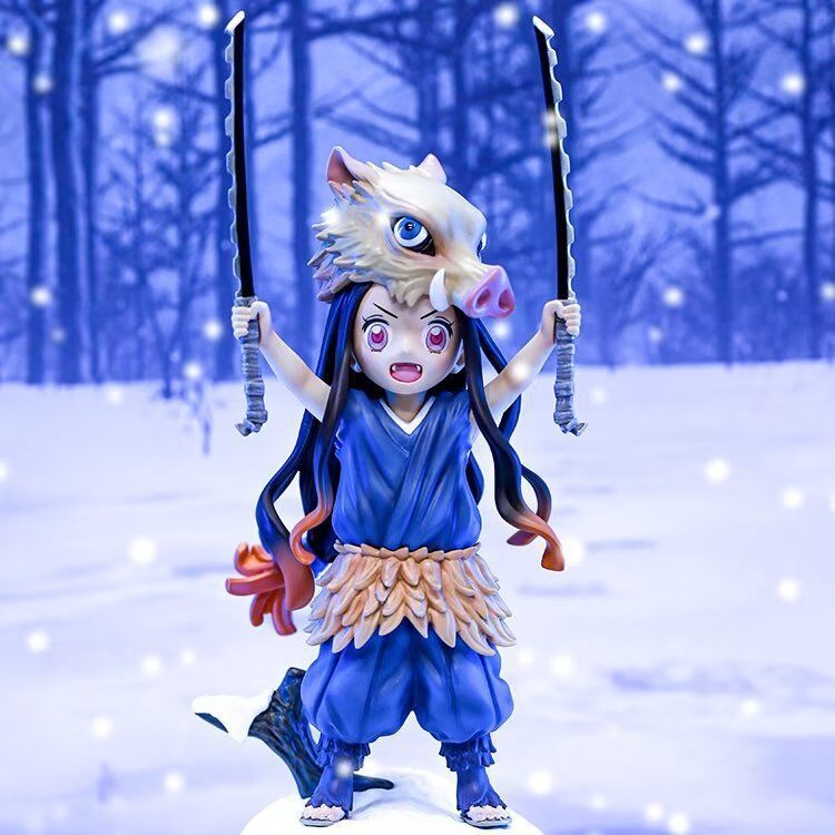 Demon Slayer Nezuko Inosuke cosplay chibi figure
