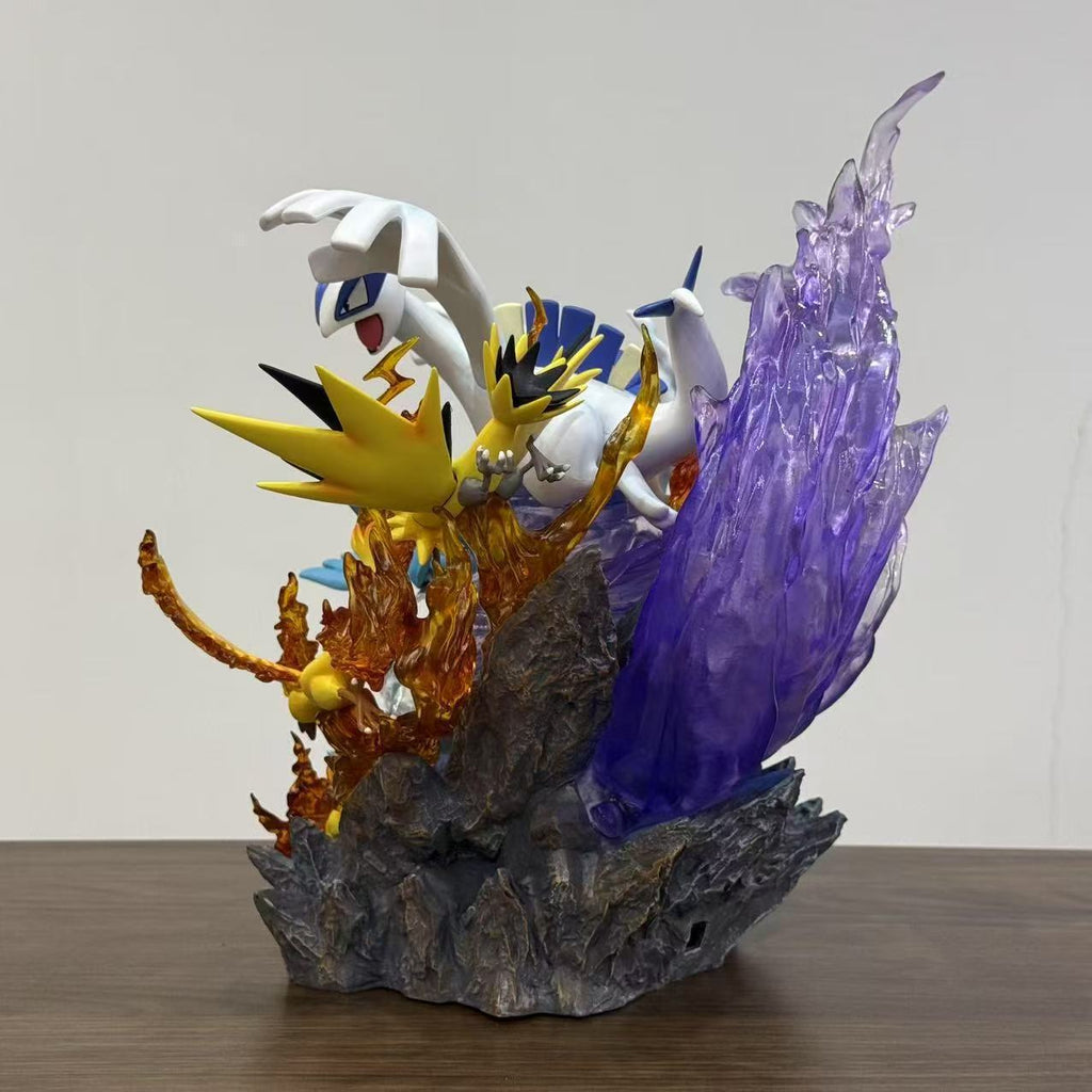 Pokemon Legendary Birds Lugia Articuno Zapdos Moltres Battle Scene Diorama Statue