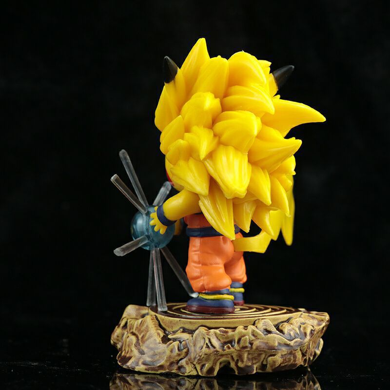 Pokemon x Dragon Ball Pikachu Cos Super Saiyan Goku Kamehameha Diorama Statue