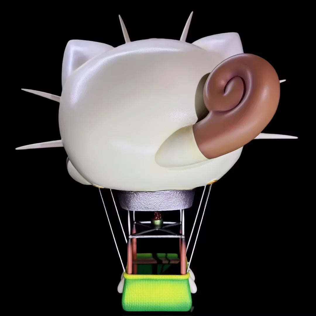 Pokemon Team Rocket Meowth Hot‑Air Balloon Diorama Statue