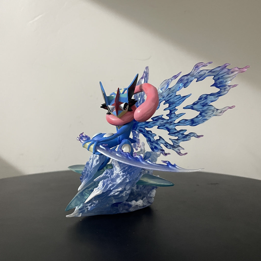 Pokemon Ash‑Greninja diorama statue