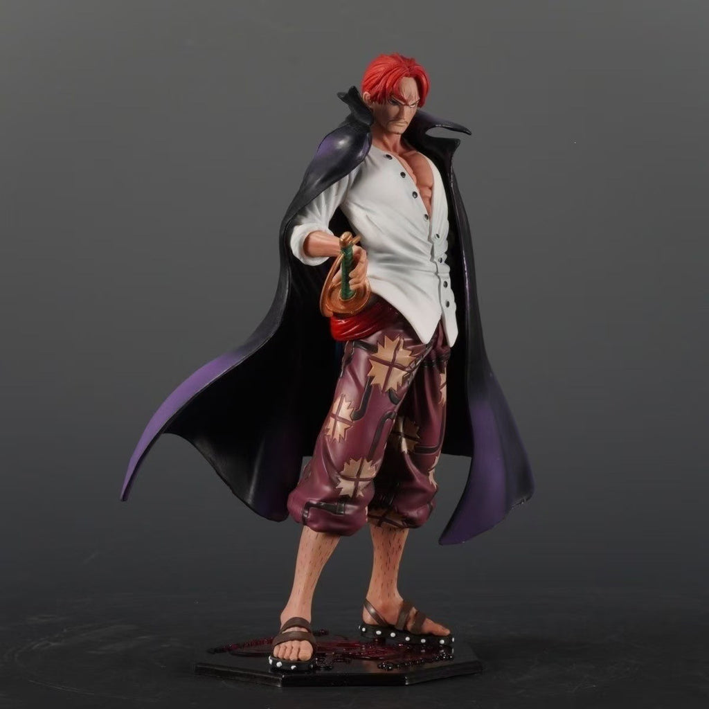 One Piece GK Dragon Tiger Shanks Red Hair Top War Four Emperors Standing Position Ornament Model Box Set Handmade