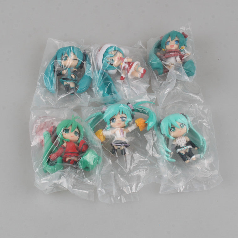 Hatsune Miku 6‑pcs nendoroid style mini figure set