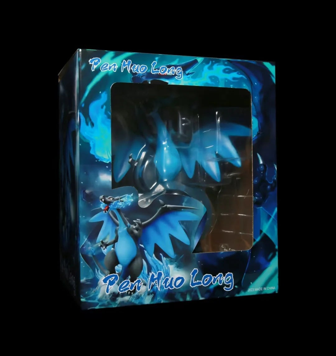 Pokemon Mega Charizard X / Slowpoke Evolution Scene GK Statue 2‑Set