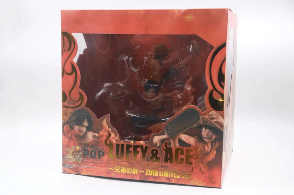 One Piece Monkey D Luffy Portgas D Ace fire effect collectible statue