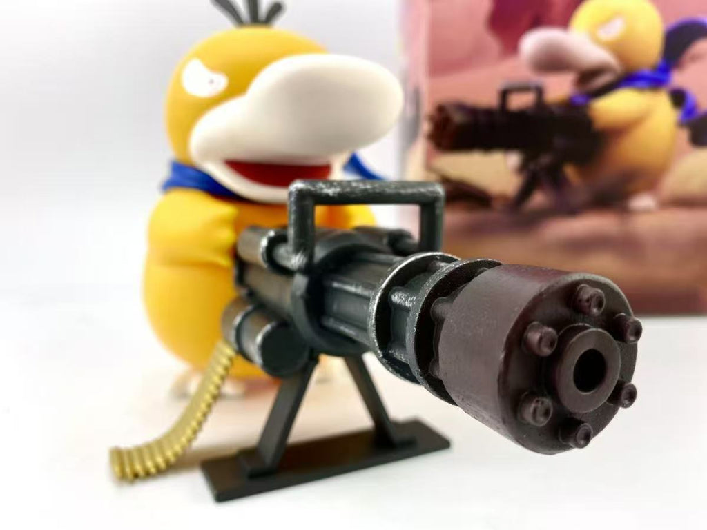 Pokemon Fan‑art psyduck machine gun pvc statue