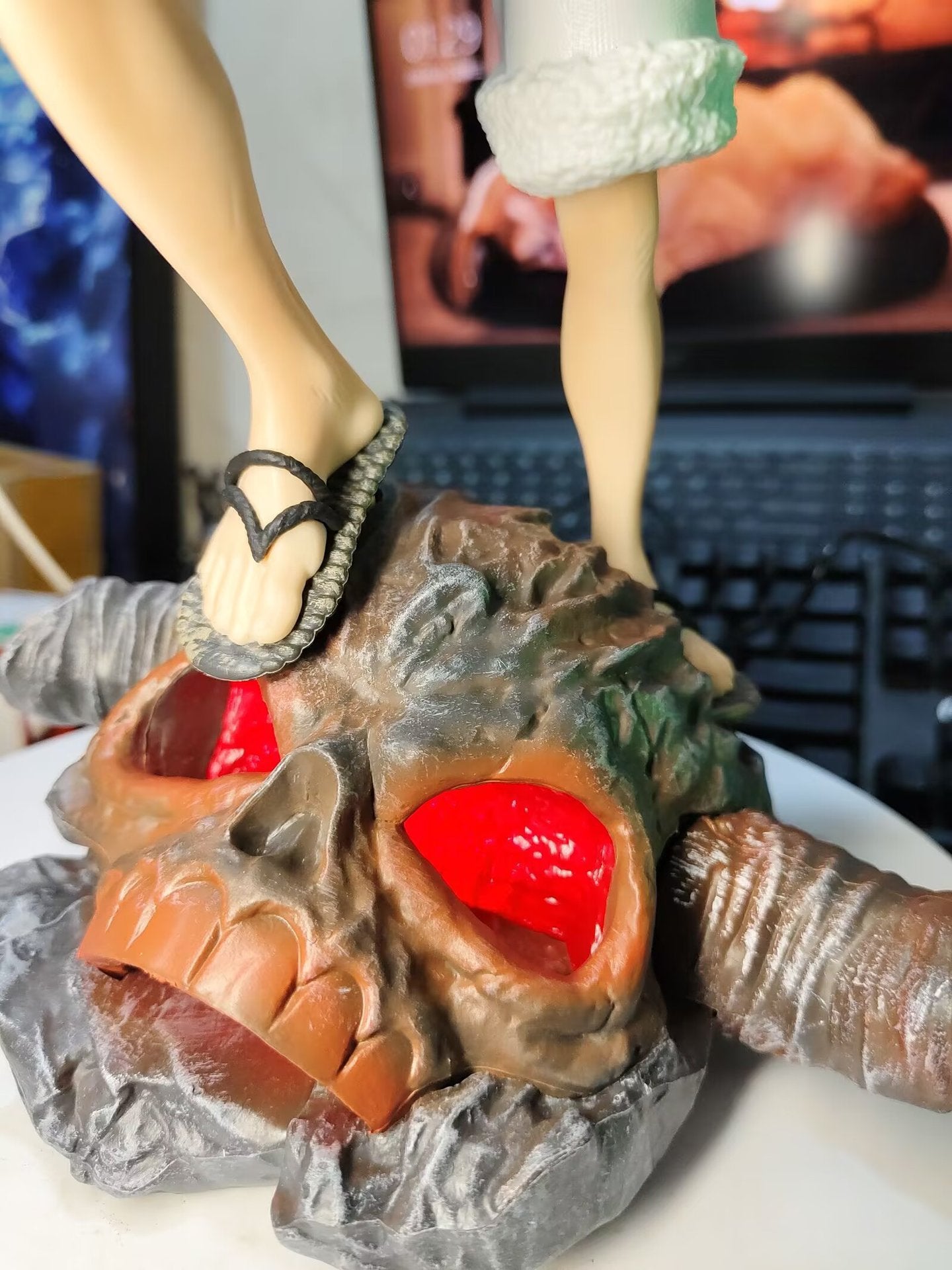 One Piece King Large Tauren Ghost Island Five Level Nica Luffy Luminous Ornament Model Box Set Handmade
