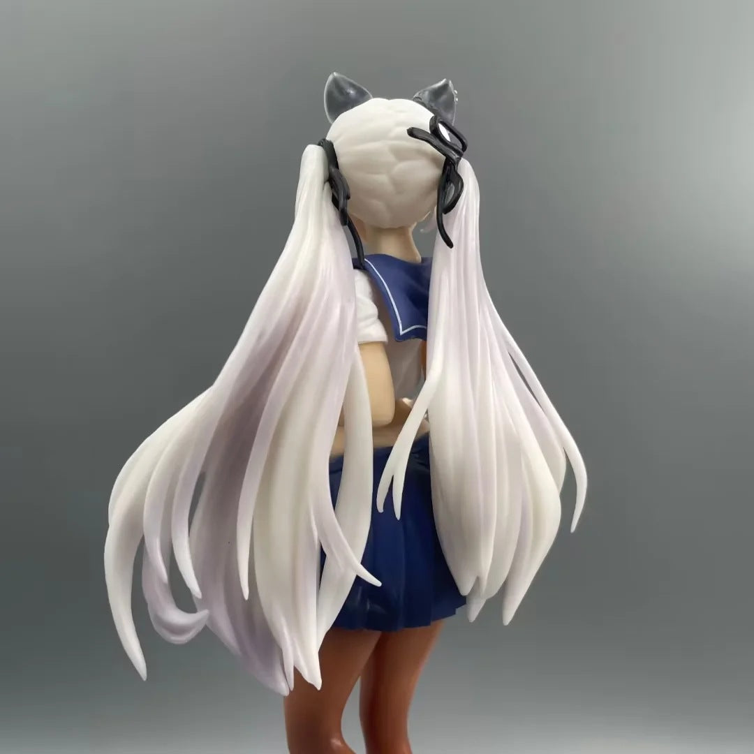 Anime cat girl school uniform pvc statue