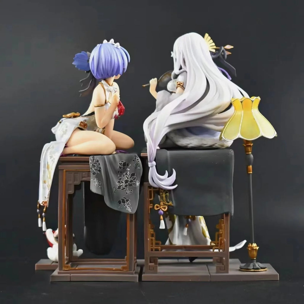Re:Zero Emilia & Rem Cheongsam Dual‑Character GK Statue
