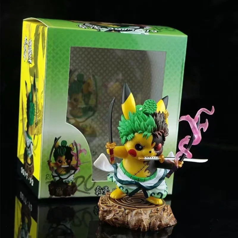 Pokemon × One Piece Crossover Pikachu Cos Zoro GK Statue