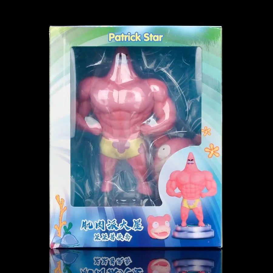 SpongeBob × Pokemon Crossover Muscle Patrick Star GK Statue with Slowpoke Interchangeable Head