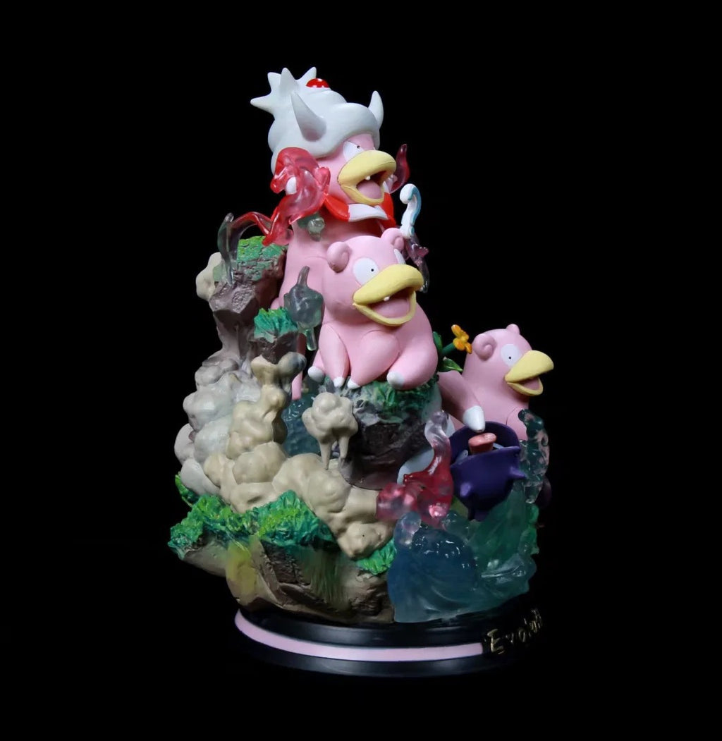 Pokemon Mega Charizard X / Slowpoke Evolution Scene GK Statue 2‑Set