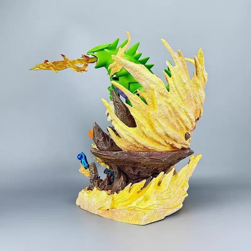Pokemon Tyranitar evolution diorama statue